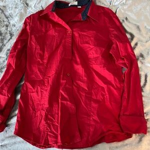 Bright Red Button Down
